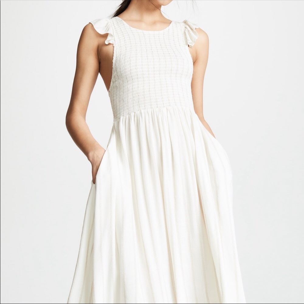 NWT Free People Chambray Butterflies Midi Dress